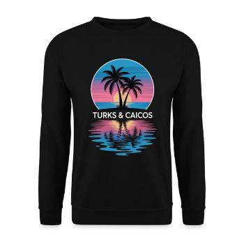 Turks- und Caicosinseln - Unisex Pullover - Schwarz - Vorne - Alina (178cm) & Michal (187cm)