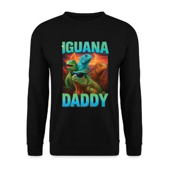 Leguan-Papa - Unisex Pullover - Schwarz - Vorne - Alina (178cm) & Michal (187cm)