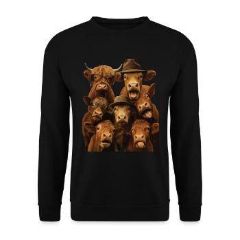 Kuh - Unisex Pullover - Schwarz - Vorne - Alina (178cm) & Michal (187cm)