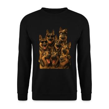 Deutscher Schäferhund - Unisex Pullover - Schwarz - Vorne - Alina (178cm) & Michal (187cm)