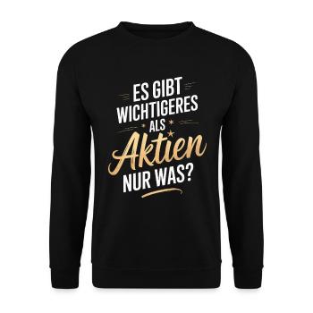 Aktien Rente Dividende Börse - Unisex Pullover - Schwarz - Vorne - Alina (178cm) & Michal (187cm)