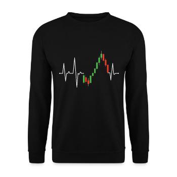 Aktien Rente Dividende Börse - Unisex Pullover - Schwarz - Vorne - Alina (178cm) & Michal (187cm)