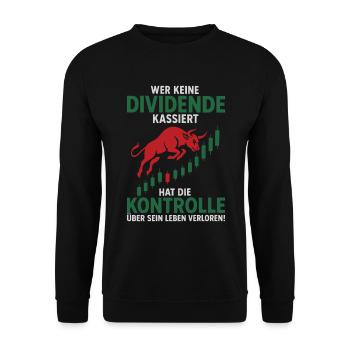 Aktien Rente Dividende Börse - Unisex Pullover - Schwarz - Vorne - Alina (178cm) & Michal (187cm)