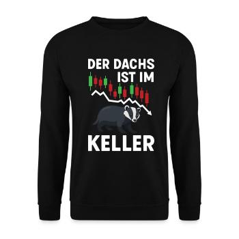 Aktien Rente Dividende Börse - Unisex Pullover - Schwarz - Vorne - Alina (178cm) & Michal (187cm)
