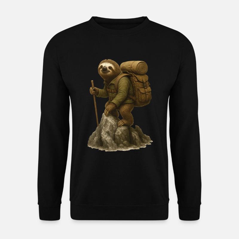 Sloth Hiking - Unisex Sweatshirt - black