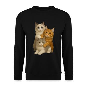 Ragdoll British Shorthair Maine Coon - Sweat-shirt Unisexe - noir - Devant - Alina (178cm) & Michal (187cm)