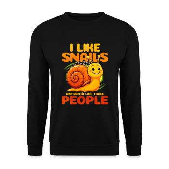 Schnecke - Unisex Pullover - Schwarz - Vorne - Alina (178cm) & Michal (187cm)
