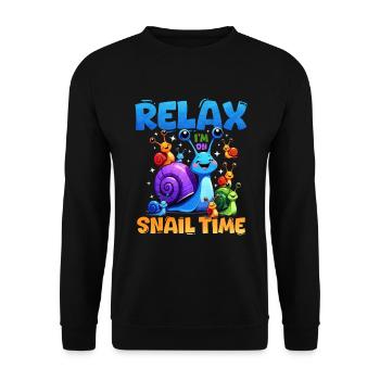 Schnecke - Unisex Pullover - Schwarz - Vorne - Alina (178cm) & Michal (187cm)
