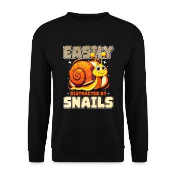 Schnecke - Unisex Pullover - Schwarz - Vorne - Alina (178cm) & Michal (187cm)