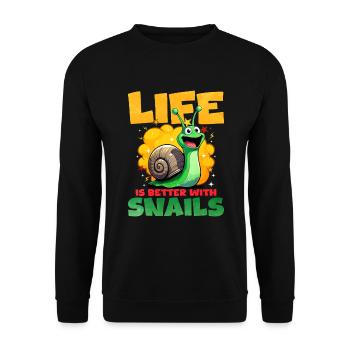 Schnecke - Unisex Pullover - Schwarz - Vorne - Alina (178cm) & Michal (187cm)