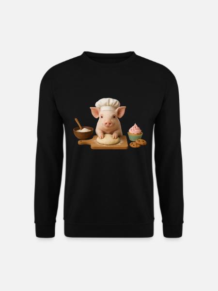 Pig Baking Cake Bread - Unisex Sweatshirt - black