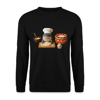 Shark Baking Cake Bread - Unisex Sweatshirt - black - Front - Alina (178cm) & Michal (187cm)