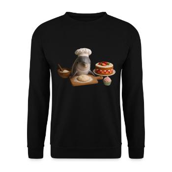 Dolphin Baking Cake Bread - Unisex Sweatshirt - black - Front - Alina (178cm) & Michal (187cm)
