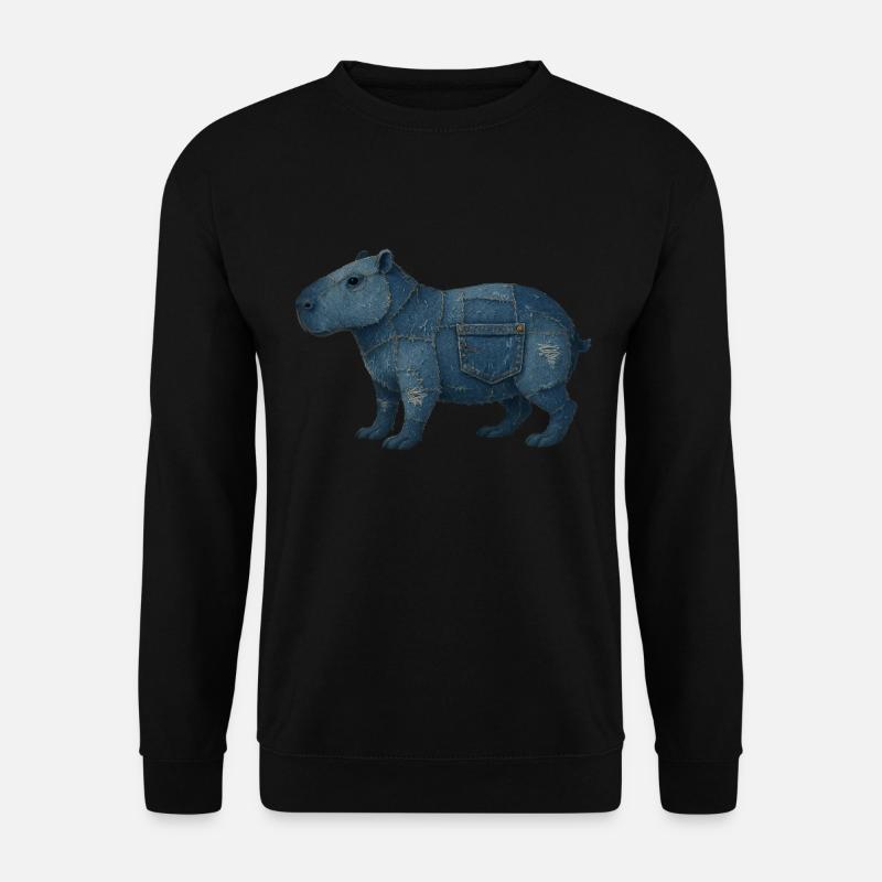 Capybara Denim - Unisex Pullover - Schwarz