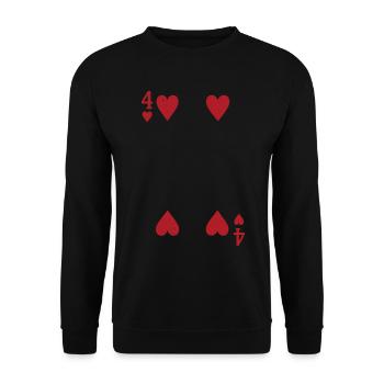 Cartes Coeur Quatre Skat Poker Doppelkopf - Sweat-shirt Unisexe - noir - Devant - Alina (178cm) & Michal (187cm)