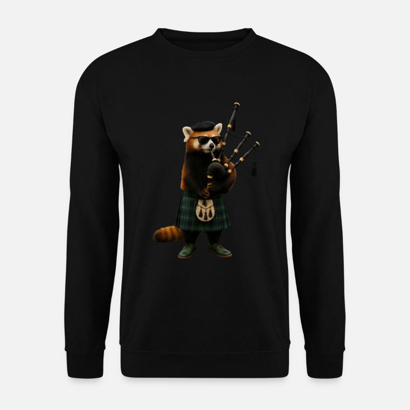 Roter Panda Dudelsack - Unisex Pullover - Schwarz