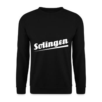 Solingen - Textdesign mit Stadtnamen - Unisex Pullover - Schwarz - Vorne - Alina (178cm) & Michal (187cm)