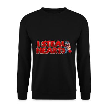 I Steal Hearts Valentinstag Geschenk Kinder - Unisex Pullover - Schwarz - Vorne - Alina (178cm) & Michal (187cm)