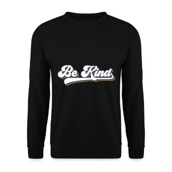 Be Kind LGBT Regenbogen - Unisex Pullover - Schwarz - Vorne - Alina (178cm) & Michal (187cm)