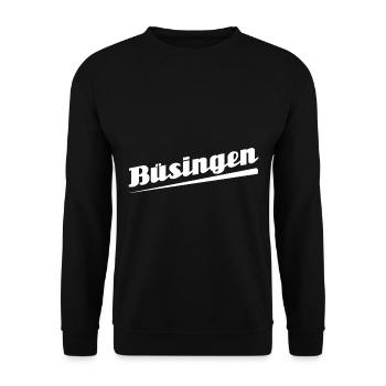 Büsingen - Textdesign mit Stadtnamen - Unisex Pullover - Schwarz - Vorne - Alina (178cm) & Michal (187cm)