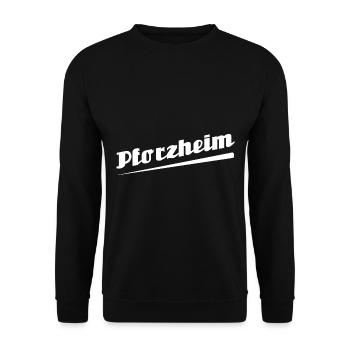 Pforzheim - Textdesign mit Stadtnamen - Unisex Pullover - Schwarz - Vorne - Alina (178cm) & Michal (187cm)