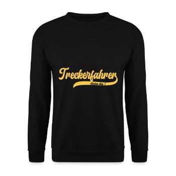 Treckerfahrer Dürfen Das! Trecker Trekker Landwirt - Unisex Pullover - Schwarz - Vorne - Alina (178cm) & Michal (187cm)