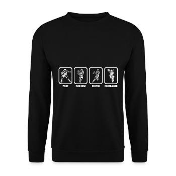 Rugby Player Sport Rugby Gift Rugby Coach - Unisex Sweatshirt - black - Front - Alina (178cm) & Michal (187cm)