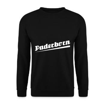 Paderborn - Textdesign mit Stadtnamen - Unisex Pullover - Schwarz - Vorne - Alina (178cm) & Michal (187cm)
