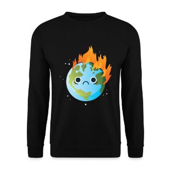 Burning Sad Earth on Fire # Jour de la Terre! - Sweat-shirt Unisexe - noir - Devant - Alina (178cm) & Michal (187cm)
