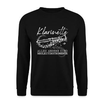 Clarinette Tout le reste est de l'accompagnement - Sweat-shirt Unisexe - noir - Devant - Alina (178cm) & Michal (187cm)