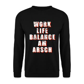 Work Life Balance Funny saying - Unisex Sweatshirt - black - Front - Alina (178cm) & Michal (187cm)