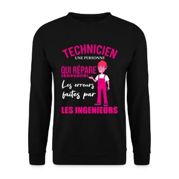 Technician shirt • Maintenance • Gift - Unisex Sweatshirt - black - Front - Alina (178cm) & Michal (187cm)