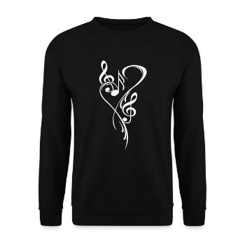 Love music clef heart - Unisex Sweatshirt - black - Front - Alina (178cm) & Michal (187cm)