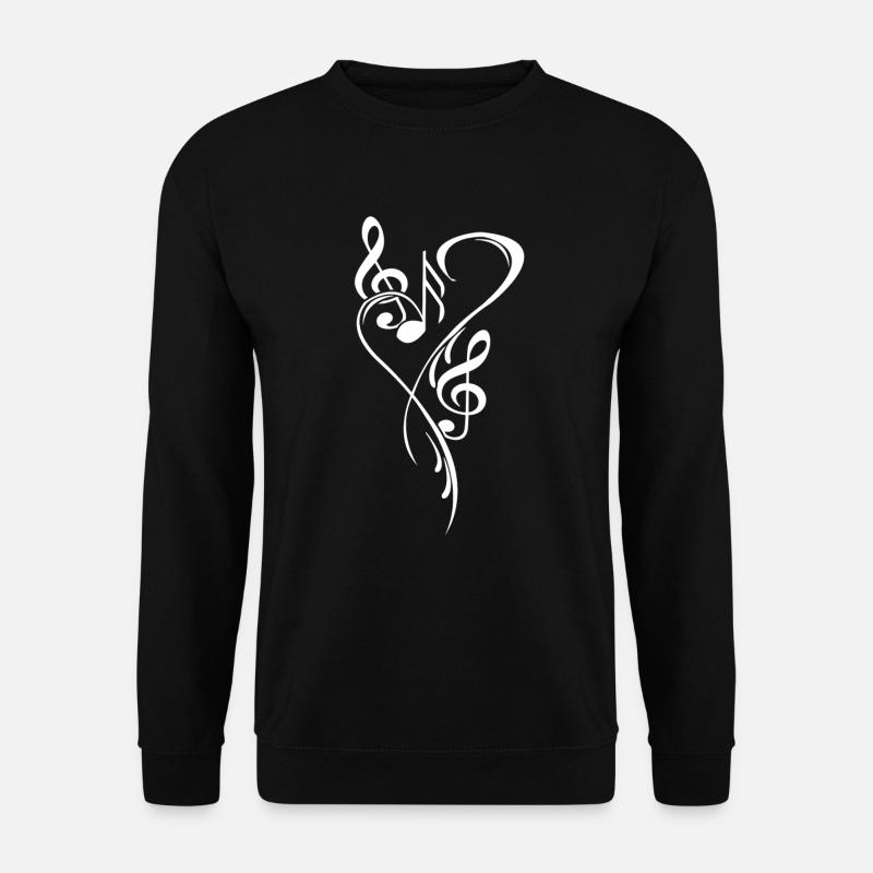 Liebe Musik Notenschlüssel Herz - Unisex Pullover - Schwarz