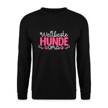 Weltbeste HUNDE Oma - Unisex Pullover - Schwarz - Vorne - Alina (178cm) & Michal (187cm)