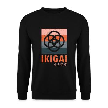 Ikigai vintage - Unisex Sweatshirt - black - Front - Alina (178cm) & Michal (187cm)