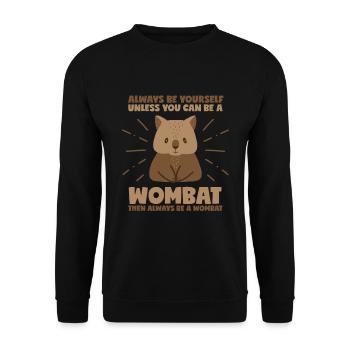 Be a wombat - Unisex Sweatshirt - black - Front - Alina (178cm) & Michal (187cm)