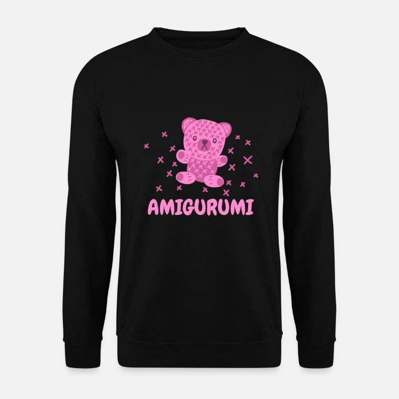 Amigurumi crochet teddy - Unisex Sweatshirt - black