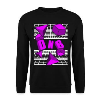 Drum and Bass Musik 3D Effekt Party Tanzen DNB - Unisex Pullover - Schwarz - Vorne - Alina (178cm) & Michal (187cm)