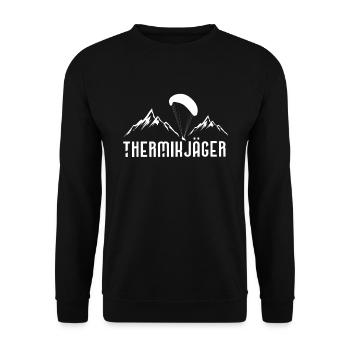 Gleitschirmflieger - Thermik Jäger - Paragleiten - Unisex Pullover - Schwarz - Vorne - Alina (178cm) & Michal (187cm)