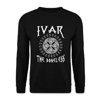 Ivar The Boneless Valhalla Vikings Of The North - Unisex Sweatshirt - black - Front - Alina (178cm) & Michal (187cm)