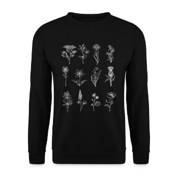 Wildblumen - Unisex Pullover - Schwarz - Vorne - Alina (178cm) & Michal (187cm)