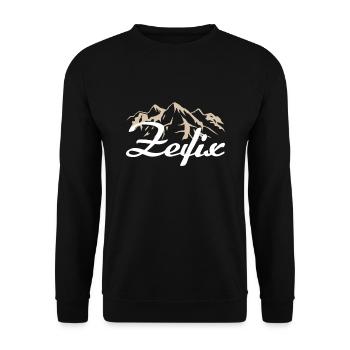Zefix Bayern bayrischer Spruch Oida dahoam - Unisex Pullover - Schwarz - Vorne - Alina (178cm) & Michal (187cm)