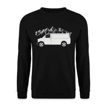 Conception de cadeaux camping-car Camping Van Camper - Sweat-shirt Unisexe - noir - Devant - Alina (178cm) & Michal (187cm)