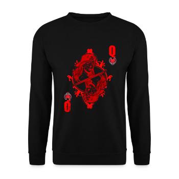 Queen of Hearts Card Game Women Princess - Unisex Sweatshirt - black - Front - Alina (178cm) & Michal (187cm)