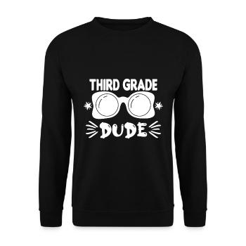 3e année mec année mec retour à l’école 3e année - Sweat-shirt Unisexe - noir - Devant - Alina (178cm) & Michal (187cm)
