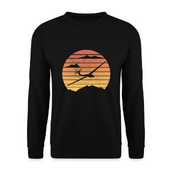 Glider, glider flying motif with saying - Unisex Sweatshirt - black - Front - Alina (178cm) & Michal (187cm)