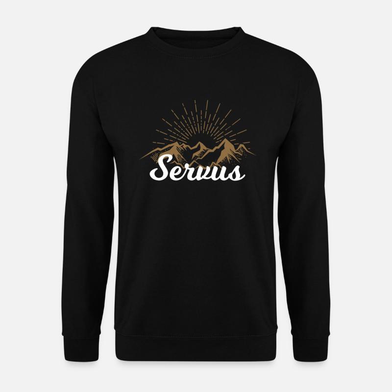 Bayern Servus vintage Dialekt München Geschenk - Unisex Pullover - Schwarz