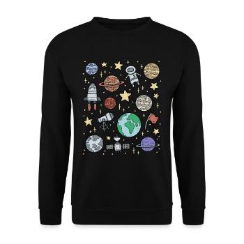 Univers Espace Espace - Sweat-shirt Unisexe - noir - Devant - Alina (178cm) & Michal (187cm)