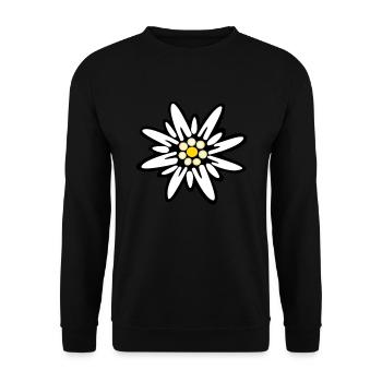 Edelweiß Bayern Design Geschenk - Unisex Pullover - Schwarz - Vorne - Alina (178cm) & Michal (187cm)